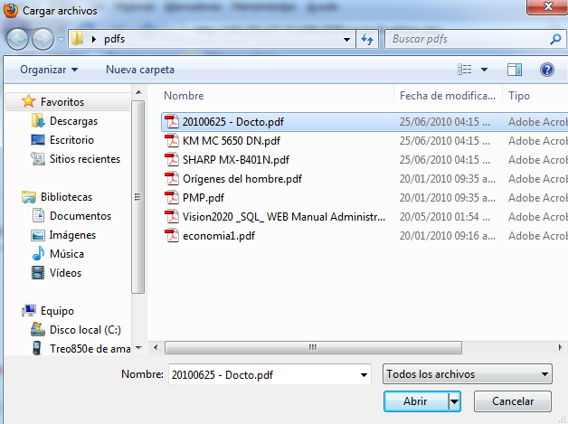 Es la t�pica ventana para buscar y seleccionar un archivo de tu computadora.